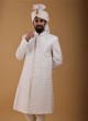 Designer White Sherwani For Groom Wear